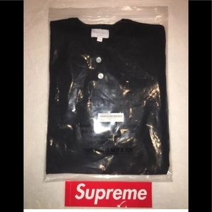 Supreme 2-tone S/S Henley Black T-shirt